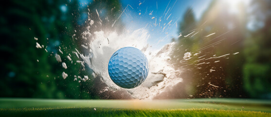 Golf, golf ball in a dynamic shot.