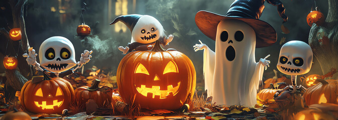 halloween family, AI generated