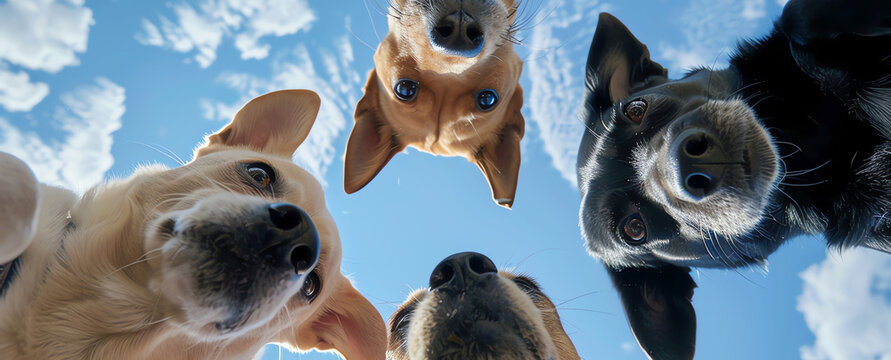 dogs looking down, AI generated