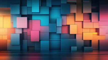 Abstract Geometric Shapes in Vibrant Color Palette