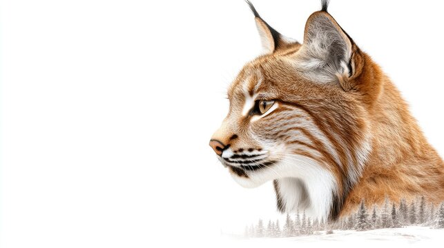 recommend clip art: The composition blends a side profile silhouette with a misty forest, a flowing river, and a cascading waterfall, enhanced by the glow of a sunset sky