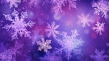 Illustration of snowflakes on a vivid purple background