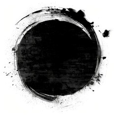 black ink round medium circle tip brush imprint on paper, increased, augmented, black and white, isolated on white, designs for photoshop brushes stylize 50