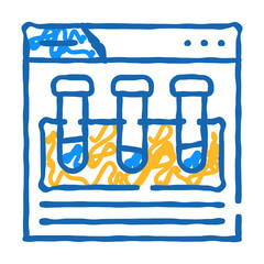 laboratory test online experiment doodle icon sketch vector. laboratory test online experiment sign. isolated symbol illustration