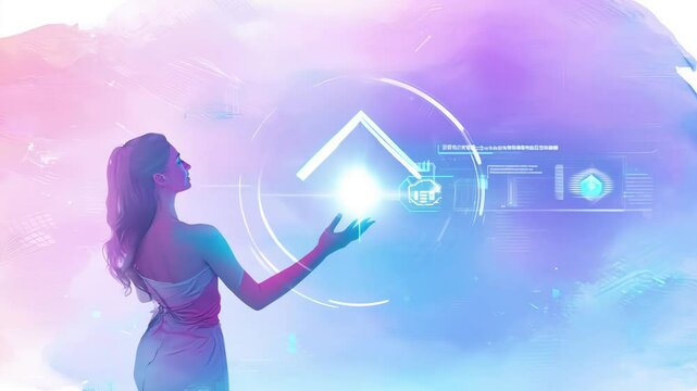 A woman engages with digital art displays, showcasing innovative technology and creative expression during a gallery event in San Francisco