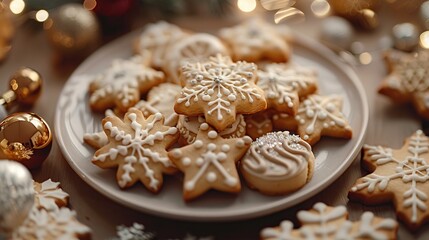 Fototapeta premium Festive Snowflake Cookies