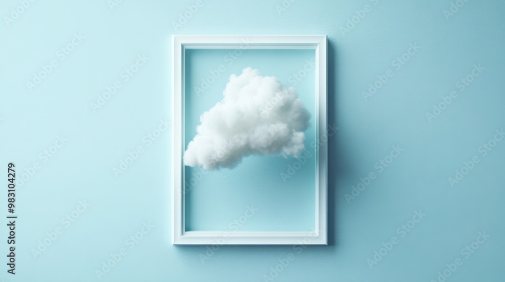 Poster White Cloud in a Frame