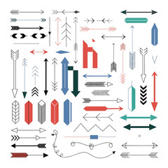 Vector a collection of arrows and arrows with a white background.