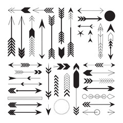 Vector a collection of arrows and arrows with a white background.