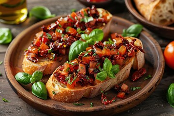 Sun-dried Tomato Bruschetta with Fresh Basil