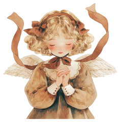 Fototapeta premium PNG Whimsical angelic child illustration