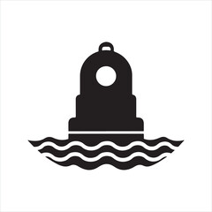 Siren icon silhouette on white background
