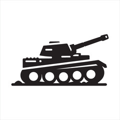 Tank icon silhouette on white background
