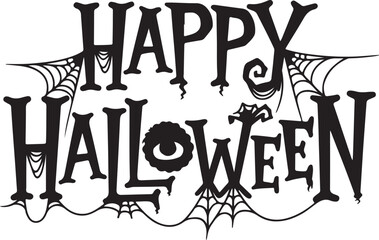 Happy Halloween typography design vector style with white background
