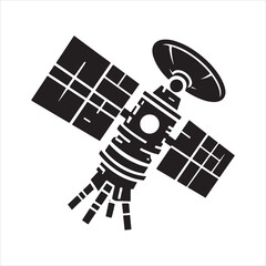 Satellite icon silhouette on white background
