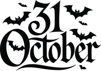 31 October typography design vector style with white background