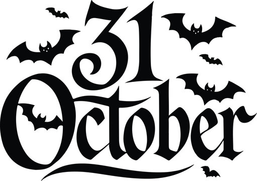 31 October typography design vector style with white background