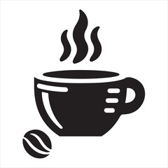 Coffee icon silhouette on white background
