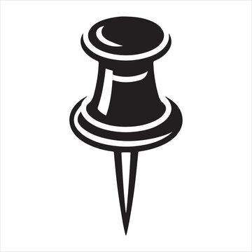 recommend clip art: Push pin icon silhouette on white background
                    