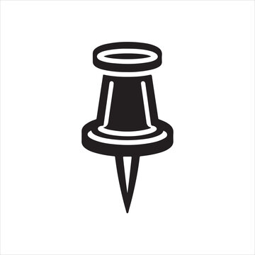 recommend clip art: Push pin icon silhouette on white background
                    