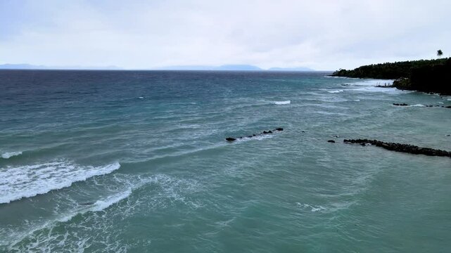 Breakwater Rocks Resisting the Power of the Sea