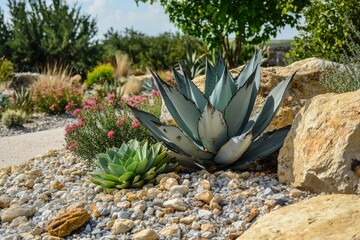 Xeriscaping Oasis: Enhancing Desert Landscapes with Agave, Boulders, Rocks and Gravel