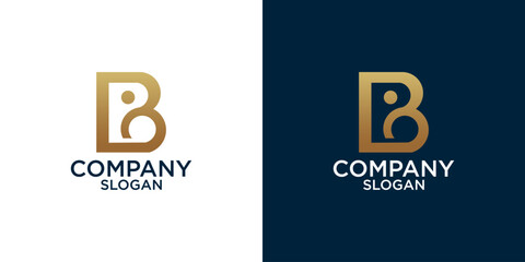 initial b abstract monogram logo vector design