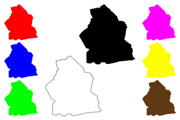 Alibori Department (Departments of Benin, Republic of Benin, Dahomey) map vector illustration, scribble sketch Alibori map