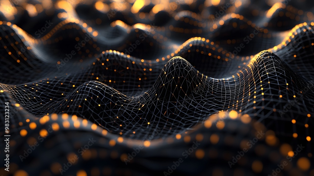 Poster mesh topology masterpiece – an intricate network of interconnected vertices, edges, and faces in a c