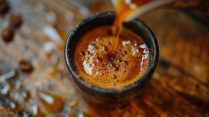 Pouring Coffee into a Cup