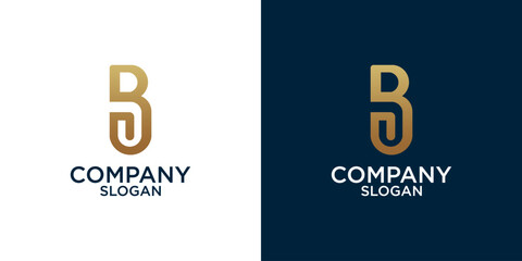 initial b abstract monogram logo vector design