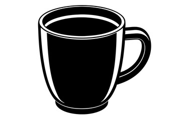 silhouette of mug, black color on vector