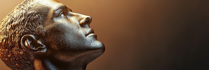 man's profile, eyes shut
