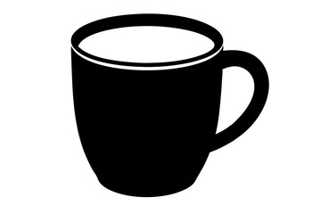 silhouette of mug, black color on vector