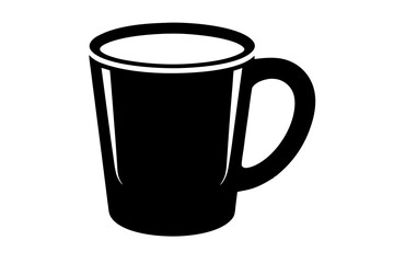 silhouette of mug, black color on vector