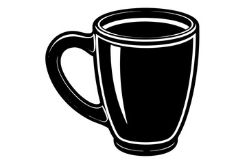 silhouette of mug, black color on vector