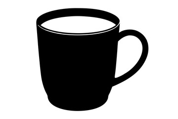silhouette of mug, black color on vector