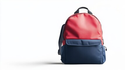 School backpack isolated on white background with copy space. 