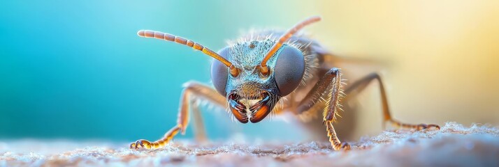  A tight shot of a bug on white fabric, background softly blurred