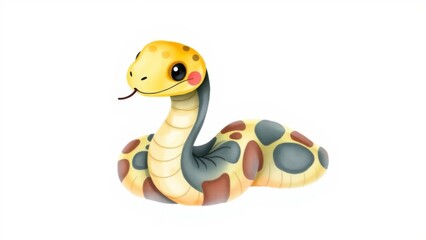 Obraz premium Cute cartoon snake character.