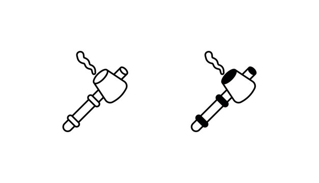 Meth Pipe icon design with white background stock illustration