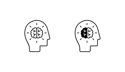 Brain icon design with white background stock illustration