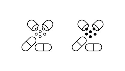 Pills icon design with white background stock illustration