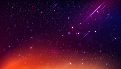 Star Space Galaxy background,Universe Blue Sky,Cloud with Starry light,Vector illustration Nature landscape abstract sky with stars in Winter night