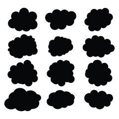 vector cloud shape illustration set design