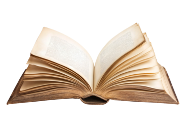 Open book isolated on transparent background, cut-out png