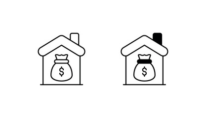 Mortgage icon design with white background stock illustration