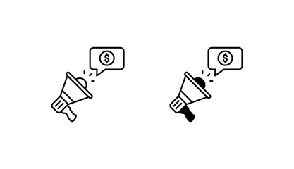 Publicity icon design with white background stock illustration