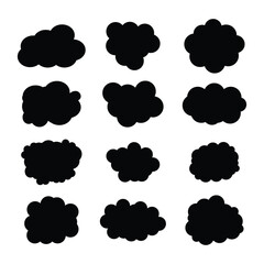 vector cloud shape illustration set design