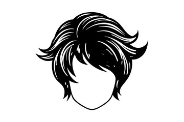 Hairstyle Silhouette Icon - Transparent Background Clipart
